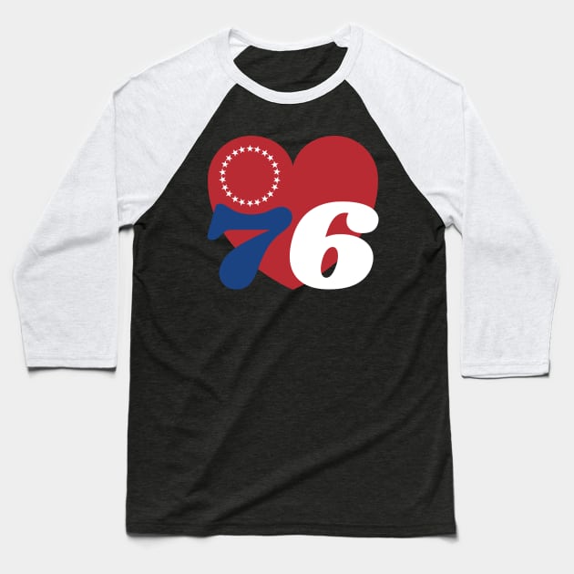 For The Love Of Philly 76ers v3 Baseball T-Shirt by Emma